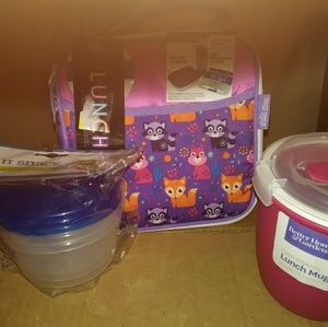 Wood Animals Lunch Box and Accessories